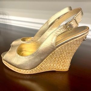 Lilly Pulitzer Gold Metallic Kristin Wedge